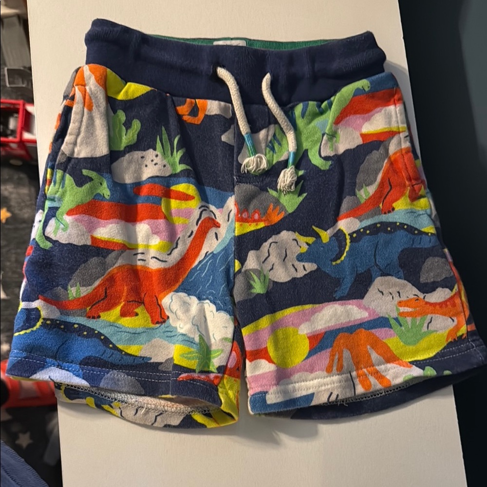 Colorful Dinosaur Print Kids Shorts
